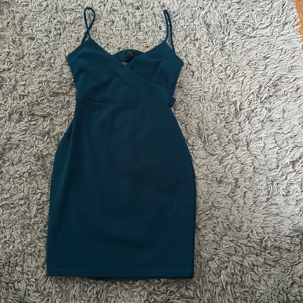 Teal mini dress